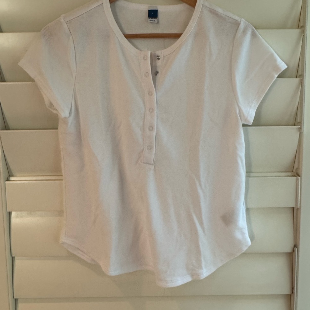Old Navy Ladies White Textured Knit Top